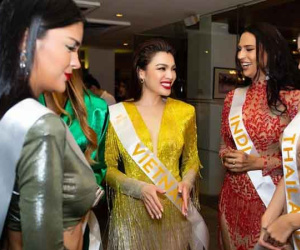 Trân Đài hút view, chiếm spotlight với váy tua rua phát sáng tại Hoa hậu Chuyển giới 2022