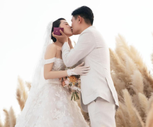 Minh Hằng và chồng đại gia khóc trong đám cưới, Diệu Nhi bắt được hoa cưới