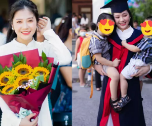 'In 4' nữ sinh siêu đẹp, bế 2 con chụp kỷ yếu gây bão khắp MXH