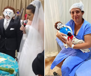 Người phụ nữ kết hôn và có con với một hình nộm