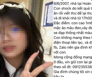 Nữ sinh Hà Nội bỏ nhà đi sau khi thi trượt lớp 10: Người mẹ chia sẻ