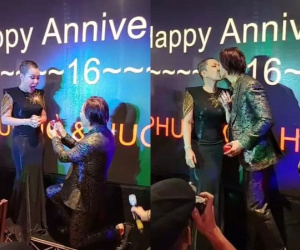 Lễ kỷ niệm 16 năm ngày cưới của Việt Hương - Hoài Phương: Cặp đôi trao nhau nụ hôn đắm đuối, nam nhạc sĩ gây sốc khi tặng vợ nhẫn kim cương cỡ 'khủng'