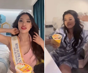 Đại diện Campuchia out top, Kim Duyên an ủi cô bạn láng giềng bằng đồ ăn Việt Nam