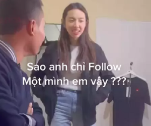 Thùy Tiên chất vấn thẳng Quang Linh Vlog: 'Sao chỉ follow mình em?'