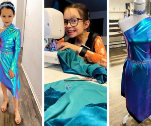 Cô bé 9 tuổi thiết kế váy 'chất lừ' khiến bà trùm váy cưới Vera Wang ấn tượng