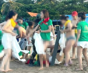 Nữ du khách cởi áo ngực chơi team building: Đại diện công ty nói gì?
