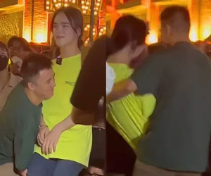 Trần Đức Bo ghép đôi ở phố đi bộ, được trai đẹp bế mang về