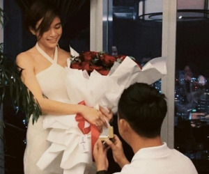 Netizen đặt nghi vấn Mâu Thuỷ mang thai vì lộ bụng to sau khi nhận lời cầu hôn bạn trai