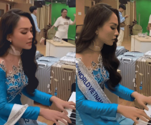 Clip: Hoa hậu Mai Phương vừa đàn vừa hát cực điêu luyện, hay cỡ nào mà khiến dân tình trầm trồ không ngớt