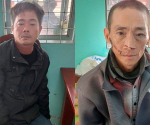 Hai cẩu tặc cầm súng chĩa bắn vào tổ tuần tra