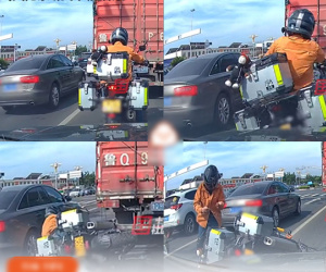 Vừa dừng đèn đỏ thì bị ô tô đi đằng sau tông ngã, nam thanh niên đang định quay ra 'xanh chín' thì phát hiện thủ phạm là... bạn gái mình