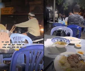 Đợi gần 1 tiếng mà bạn gái vẫn không ăn hết đĩa cơm, chàng trai quay xe đi về bỏ lại cô gái bơ vơ 1 mình ở quán