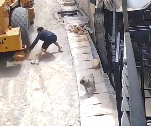 Xem pha xử lý nhanh nhẹn nhưng không kém phần dũng cảm của người đàn ông khi thấy chiếc xe lu cả chục tấn trôi dốc