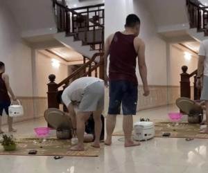 Thích thú với cảnh hội anh em nhậu xong tự dọn tàn cuộc, không gọi vợ