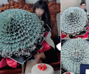 Cô gái được bồ tặng bó hoa siêu to toàn tiền 500k dịp sinh nhật khiến hội chị em xuýt xoa 'xin xía'