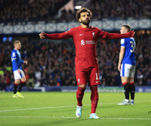 Salah lập hat-trick trong 6 phút, Liverpool ngược dòng hủy diệt Rangers
