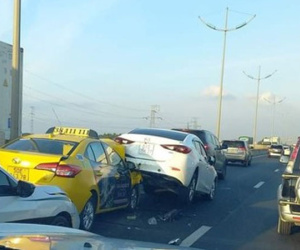 5 ô tô con tông liên hoàn trên cao tốc, kẹt xe trên 2 km