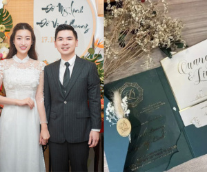 Hé lộ ý nghĩa thiệp cưới của Đỗ Mỹ Linh và con trai bầu Hiển