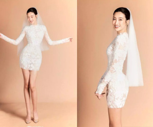 Đỗ Mỹ Linh sẽ mặc váy siêu ngắn trong đám cưới với con bầu Hiển?