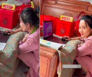 Cô dâu là giáo viên, đúng ngày cưới vẫn tranh thủ làm một việc sửng sốt