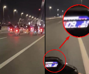 Clip: Hãi hùng với cảnh người đi đường phóng hơn 100km/h mới theo kịp dàn 'quái xế' cầm phóng lợn