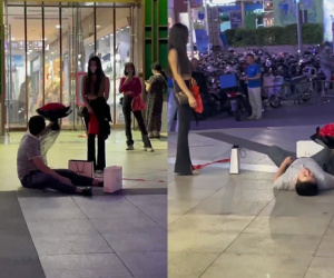 Bị từ chối lời cầu hôn, người đàn ông nằm lăn ra đất ăn vạ: 'Nếu em không đồng ý, anh cứ nằm đây'