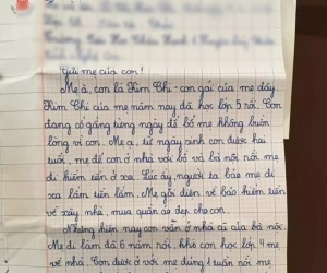 Xót xa trước bức thư của cô bé lớp 5 gửi mẹ lấy chồng mới: 'Người lớn chỉ biết nghĩ cho mình thôi!'