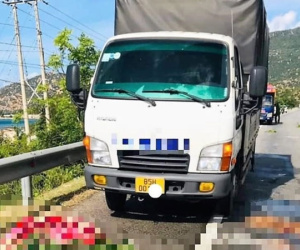 Dừng xe thay lốp bên đường, 2 người bị tông chết