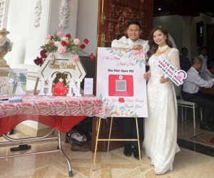 Đám cưới lạ ở Bắc Ninh khiến dân mạng tò mò: Cô dâu chú rể làm sẵn mã QR cho khách mời chuyển tiền mừng