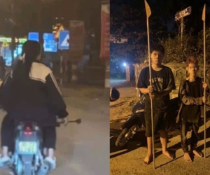 Ngăn chặn kịp thời một nhóm 'trẻ trâu' vác dao phóng lợn đi đánh nhau