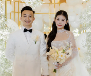 Đám cưới lãng mạn như cổ tích của Lê Âu Ngân Anh: Chú rể bảnh bao, cô dâu đẹp tựa nàng thơ