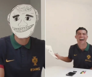 Bên lề World Cup 2022: Ronaldo 'cười không nhặt được mồm' khi trổ tài hội họa