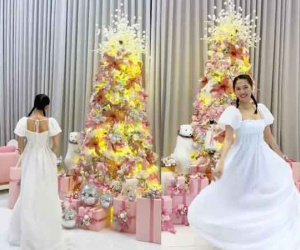 Cơ ngơi 50 tỷ của Ngọc Trinh trang trí Noel lộng lẫy như lâu đài