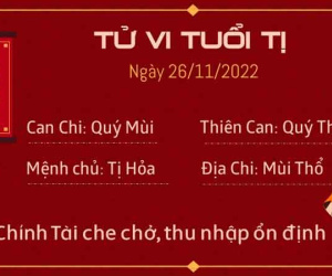 Tử vi thứ 7 ngày 26/11/2022 của 12 con giáp: Tý sa sút, Thìn mọi sự suôn sẻ