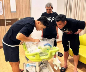 Bùi Tiến Dũng khoe ảnh quý tử mới sinh, hy vọng nối nghiệp bố