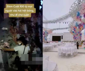 Đám cưới trăm tỷ kết thúc, người dân đổ xô ngắt hoa mang về