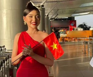 'Hot girl trứng rán' Trần Thanh Tâm lẻ loi ở sân bay đi thi hoa hậu
