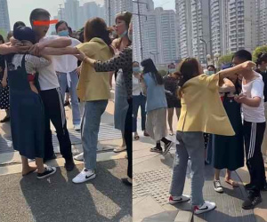 Vợ sững người khi chứng kiến cảnh tượng như phim: 'tiểu tam' ra vẻ yếu đuối nép vào lòng chồng, chồng ra sức ngăn cản