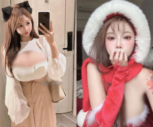 Ngượng đỏ mặt hot girl 'mặc như không' hóa miêu nữ đón Giáng sinh