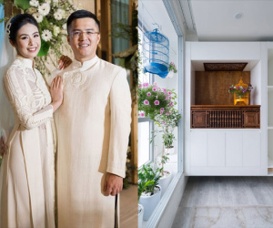Tổ ấm độc đáo, mang đậm 'hồn Việt' của Hoa hậu Ngọc Hân và ông xã