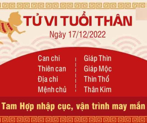 Tử vi thứ 7 ngày 17/12/2022 của 12 con giáp: Thân may mắn, Ngọ chớ háo thắng