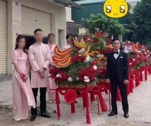 Choáng váng dàn tráp ăn hỏi 'bê sái tay' của cô dâu Bắc Giang