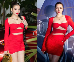 Phương Trinh Jolie bầu bí vẫn không ngán đụng váy Hồ Ngọc Hà