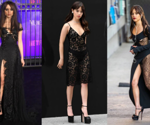 Chỉ cao 1m55, 'Wednesday' Jenna Ortega vẫn 'chặt đẹp' loạt váy xuyên thấu gợi cảm