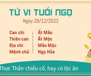 Tử vi thứ 4 ngày 28/12/2022 của 12 con giáp: Sửu có lộc, Ngọ sự nghiệp chán nản