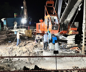 CHÙM ẢNH: Đêm thứ 4 giải cứu bé trai lọt vào trụ bê-tông sâu 35m