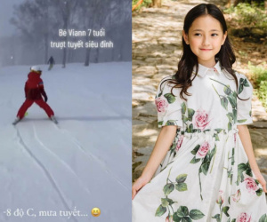 'Ái nữ' 7 tuổi của hoa hậu Hà Kiều Anh trượt tuyết điêu luyện dưới trời -8 độ khiến nhiều người bất ngờ