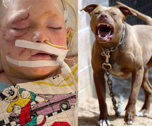 Bé trai 11 tuổi bị chó Pit Bull cắn rách 70% da đầu