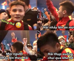 Bật cười khoảnh khắc Quang Hải 'lẩn trốn' khi bị fans bao vây