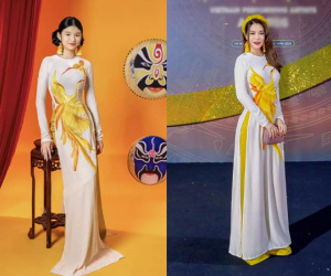 Con gái Trương Ngọc Ánh mặc áo dài đôi với mẹ, dung nhan hệt bố